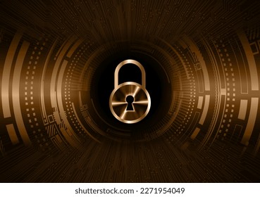 Closed Padlock on digital background, cyber security