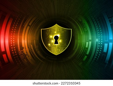 Closed Padlock on digital background, cyber security