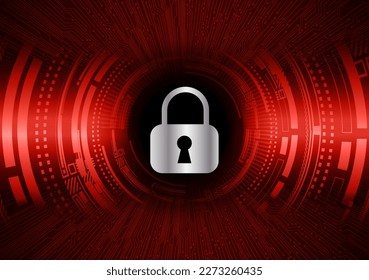 Closed Padlock on digital background, cyber security