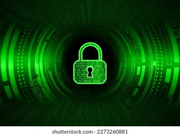 Closed Padlock on digital background, cyber security