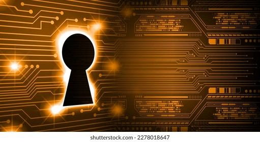 Closed Padlock on digital background, cyber security