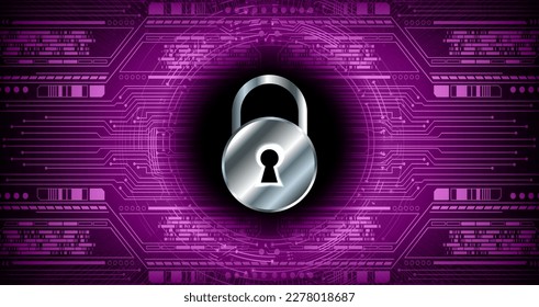 Closed Padlock on digital background, cyber security