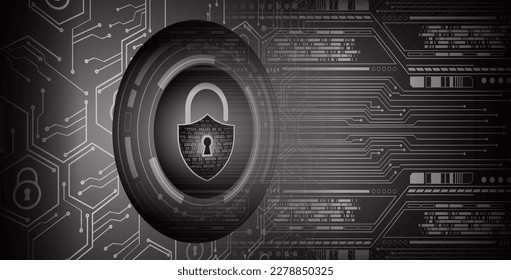 Closed Padlock on digital background, cyber security