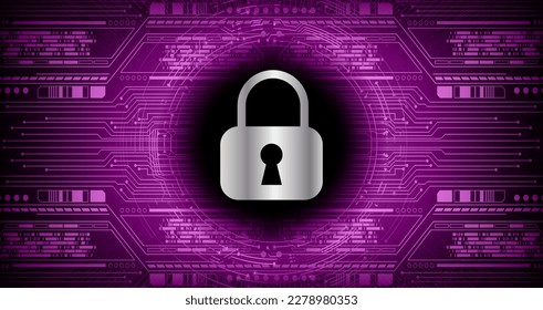Closed Padlock on digital background, cyber security