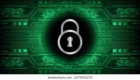 Closed Padlock on digital background, cyber security