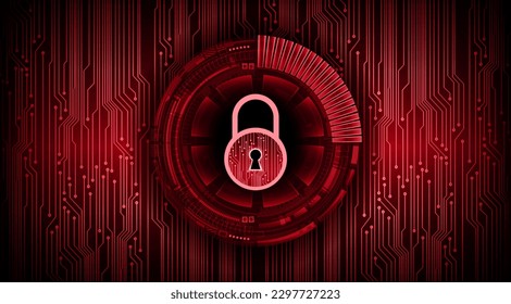 Closed Padlock on digital background, cyber security