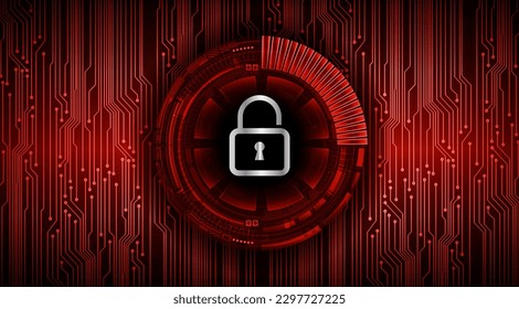 Geschlossenes Schloss auf digitalem Hintergrund, Cybersicherheit