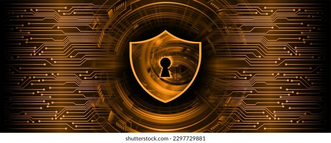 Closed Padlock on digital background, cyber security