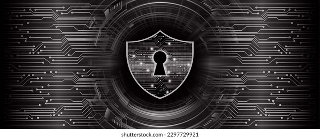 Closed Padlock on digital background, cyber security