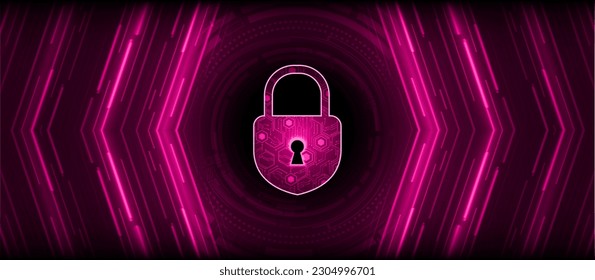 Geschlossenes Schloss auf digitalem Hintergrund, Cybersicherheit