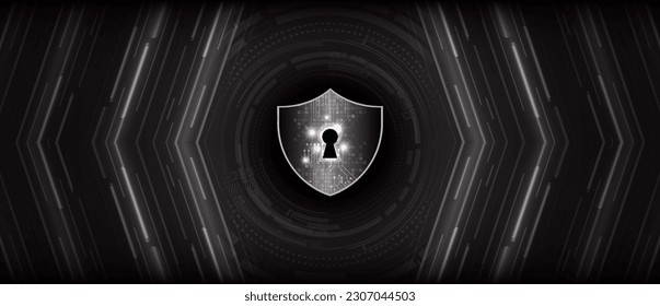 Closed Padlock on digital background, cyber security