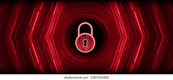 Closed Padlock on digital background, cyber security