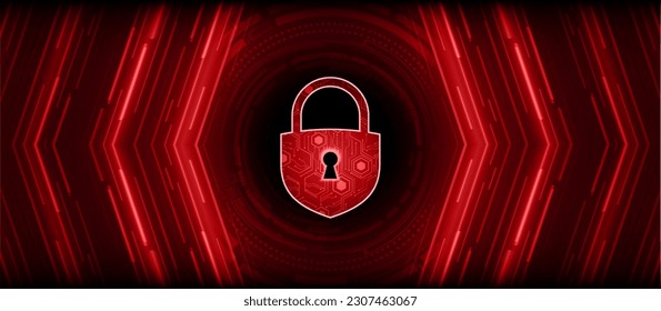 Closed Padlock on digital background, cyber security