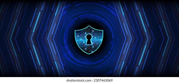 Closed Padlock on digital background, cyber security