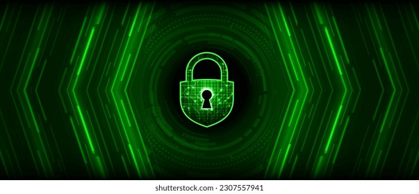 Closed Padlock on digital background, cyber security