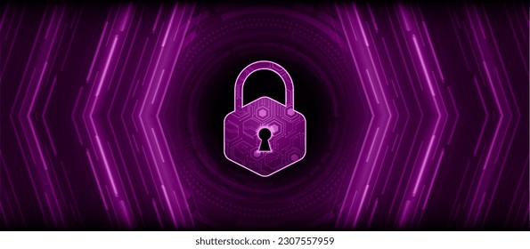 Closed Padlock on digital background, cyber security