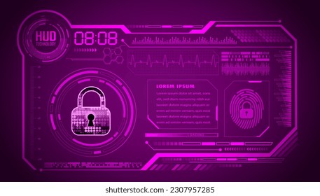 Closed Padlock on digital background, cyber security