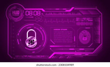 Closed Padlock on digital background, cyber security