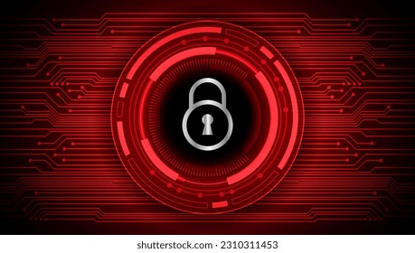 Closed Padlock on digital background, cyber security