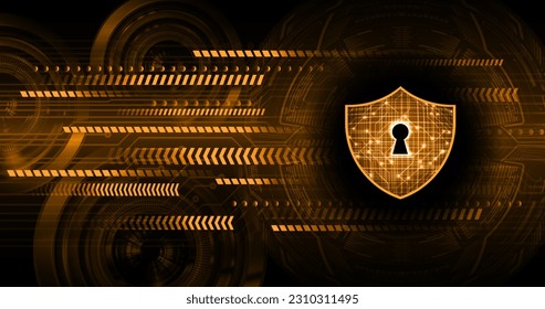 Closed Padlock on digital background, cyber security