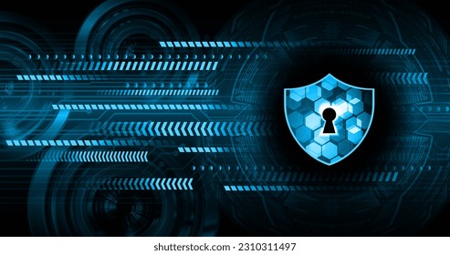 Closed Padlock on digital background, cyber security