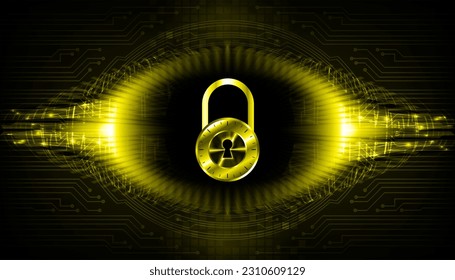 Closed Padlock on digital background, cyber security