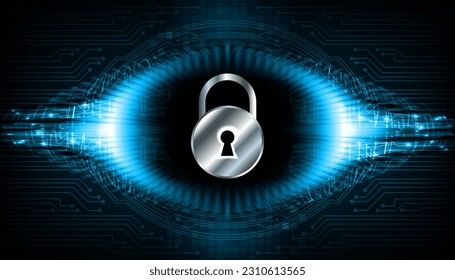 Closed Padlock on digital background, cyber security