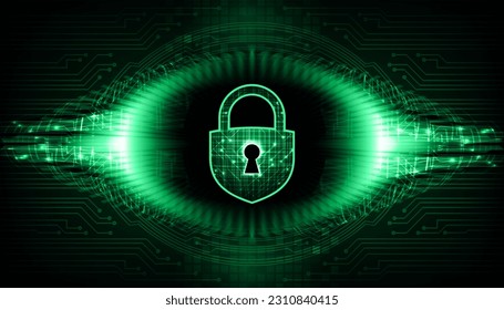 Closed Padlock on digital background, cyber security