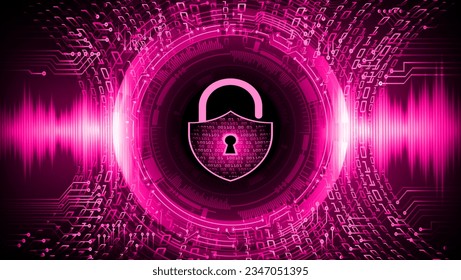 Closed Padlock on digital background, cyber security
