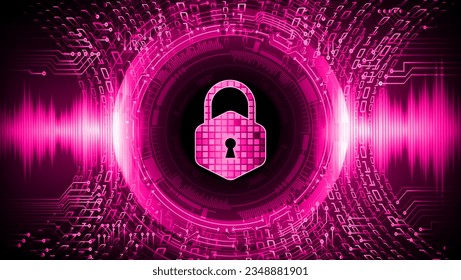 Closed Padlock on digital background, cyber security