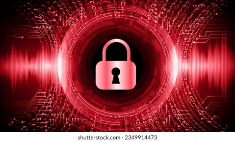 Closed Padlock on digital background, cyber security