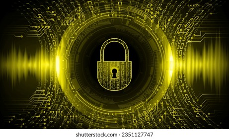 Closed Padlock on digital background, cyber security