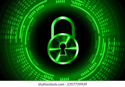 Closed Padlock on digital background, cyber security