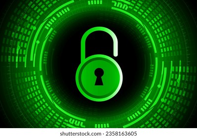 Closed Padlock on digital background, cyber security