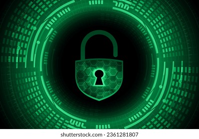 Closed Padlock on digital background, cyber security