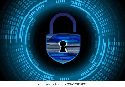 Closed Padlock on digital background, cyber security
