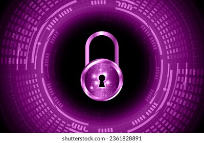 Closed Padlock on digital background, cyber security