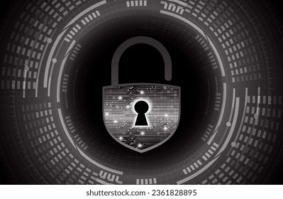 Closed Padlock on digital background, cyber security
