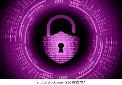 Closed Padlock on digital background, cyber security
