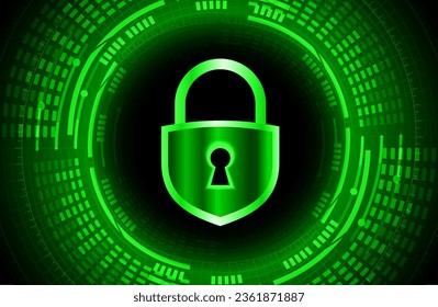 Closed Padlock on digital background, cyber security