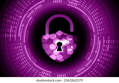 Closed Padlock on digital background, cyber security