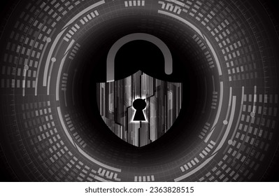 Closed Padlock on digital background, cyber security