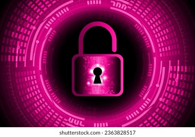 Closed Padlock on digital background, cyber security