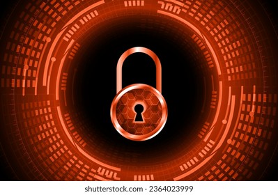 Closed Padlock on digital background, cyber security