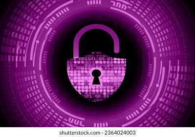 Closed Padlock on digital background, cyber security