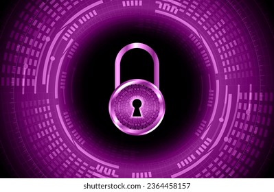 Closed Padlock on digital background, cyber security