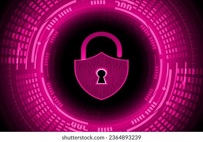 Closed Padlock on digital background, cyber security