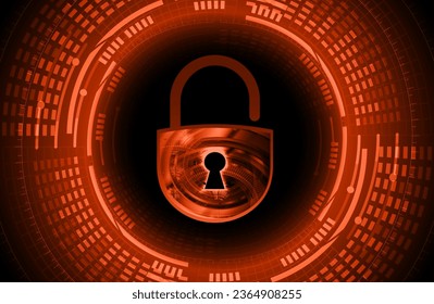 Closed Padlock on digital background, cyber security