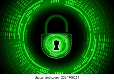 Closed Padlock on digital background, cyber security