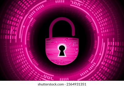 Closed Padlock on digital background, cyber security